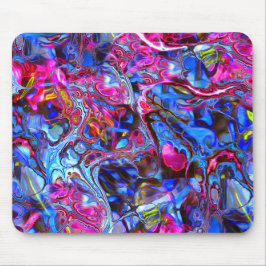 Mousepad Pad do mouse azul e rosa com espiral em mármore