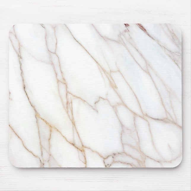 Mousepad Pad do mouse Beige & White Marble (Frente)