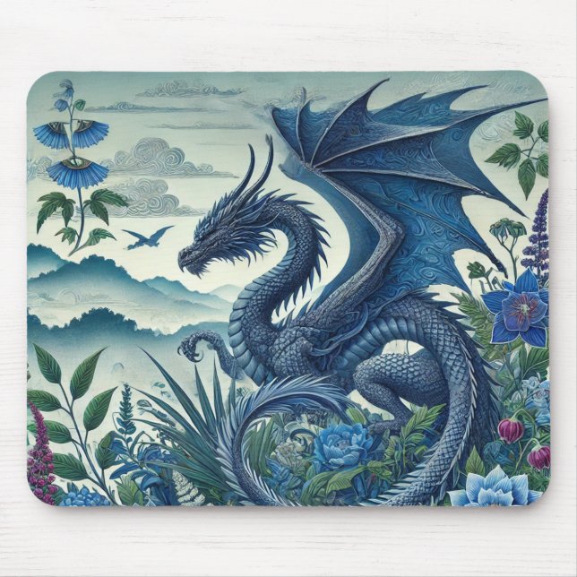 Mousepad Pad do mouse Blue Dragon | Mesa Inspirada em Fanta (Frente)