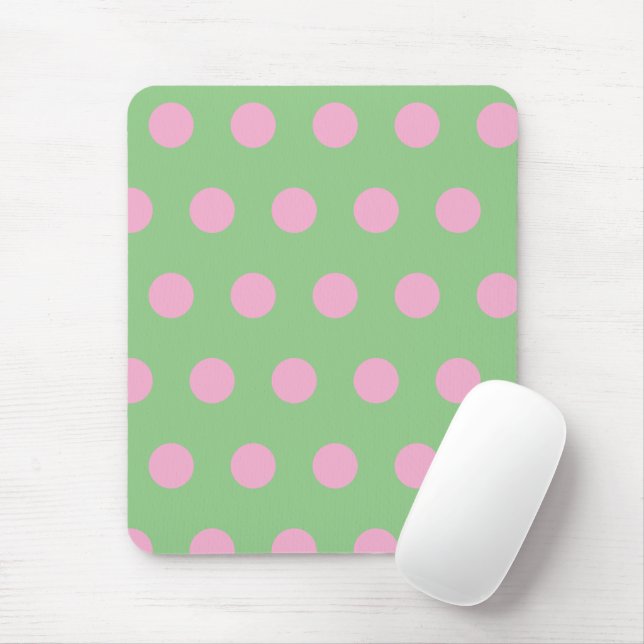 Mousepad Pad do mouse bolinhas (Verde Sage e Pink Pastel) (Com mouse)