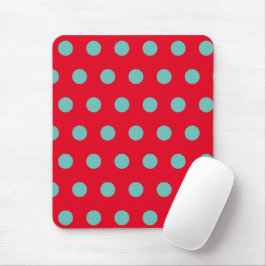 Mousepad Pad do mouse bolinhas (Vermelho e Aqua)