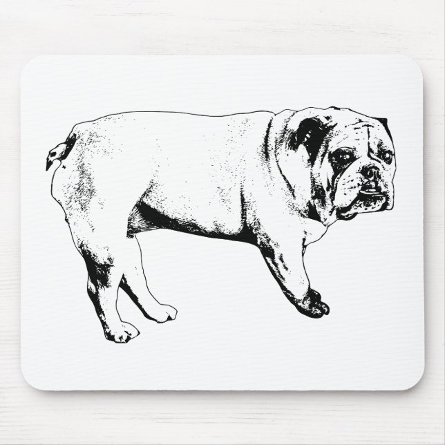 Mousepad Pad do Mouse Bulldog Silencioso (Frente)