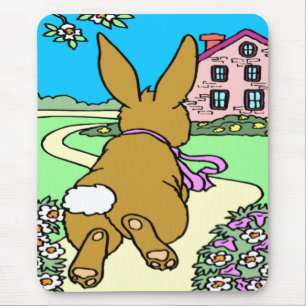 Mousepad Pad do mouse Bunny Trail Páscoa