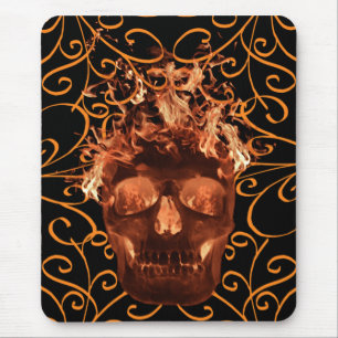 Mousepad Pad do Mouse Caveira Laranja
