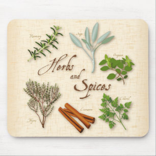 Mousepad Pad do mouse com ervas e especiarias