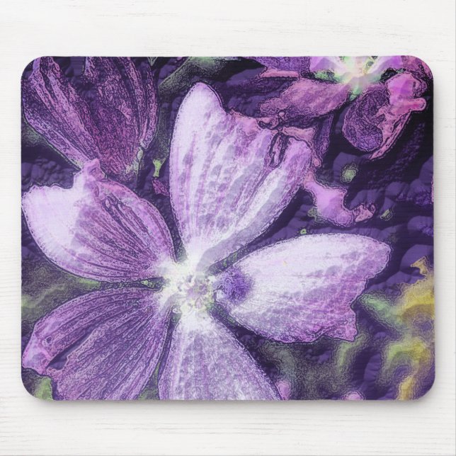 Mousepad Pad do Mouse com Imagem de Flor Roxo (Frente)