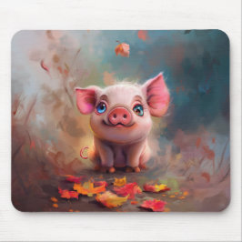Mousepad Pad do Mouse com Piglet de Queda Whimsical
