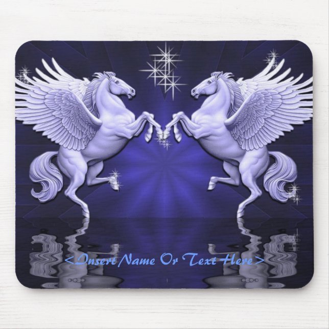 Mousepad Pad do Mouse com Reflexões de Pegasus Azul (Frente)
