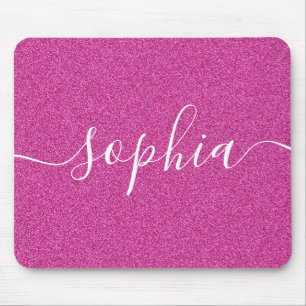Mousepad Pad do Mouse com Script Glitter Rosa