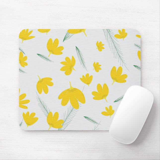 Mousepad Pad do Mouse com Tulipas Amarelas (Com mouse)