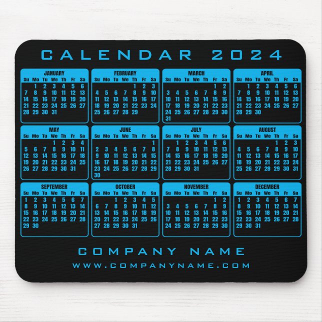 Mousepad Pad do mouse comercial do Calendar 2024 (Frente)