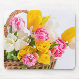 Mousepad Pad do mouse da cesta de flores