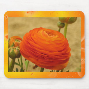 Mousepad Pad do mouse da Flor Laranja