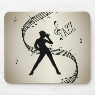 Mousepad Pad do mouse de música do Ouro Jazz Dance