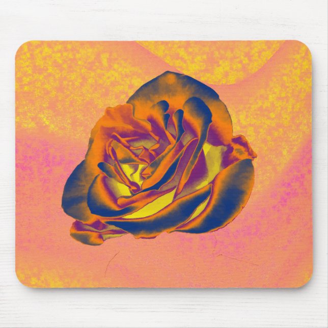 Mousepad Pad do mouse de Rosa laranja (Frente)