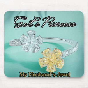 Mousepad Pad do Mouse de Turquesa Luz Princesa a Bling