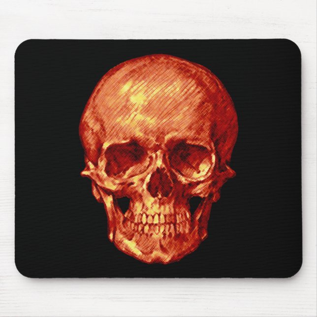 Mousepad Pad do Mouse do Halloween de Caveira Laranja (Frente)