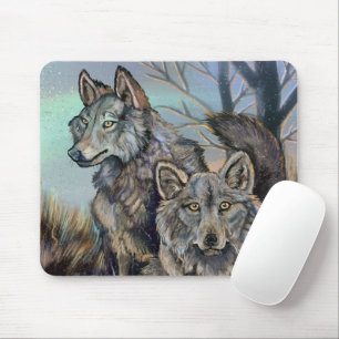 Mousepad Pad do Mouse do inverno de Lobos Árticos