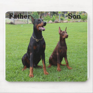 Mousepad Pad do Mouse do Pai e Filho de Doberman