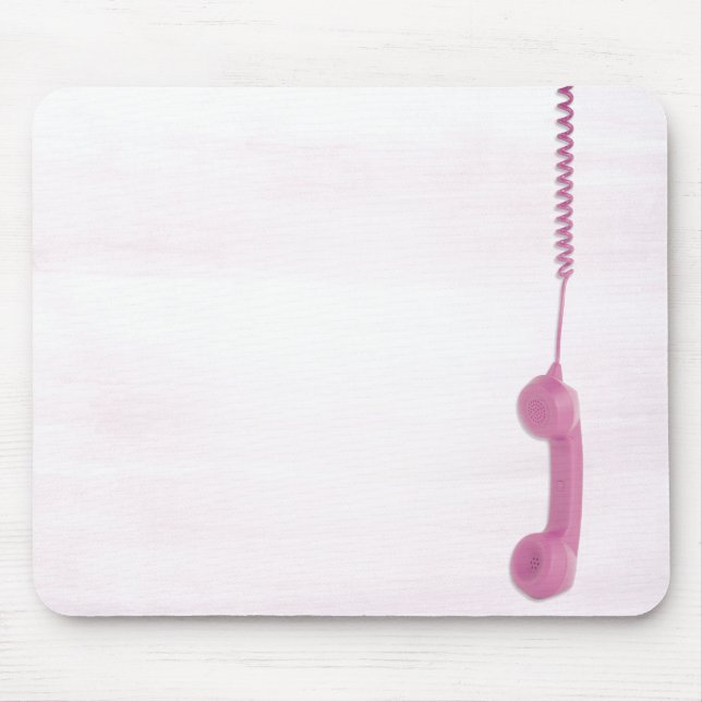Mousepad Pad do mouse do receptor de telefone rosa perigoso (Frente)