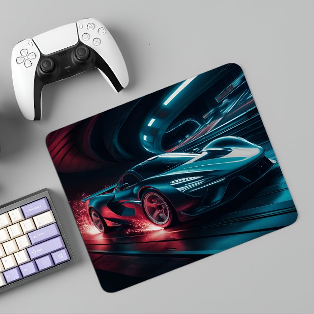 Mousepad Pad do mouse do túnel de Neon do supercarro (Criador carregado)