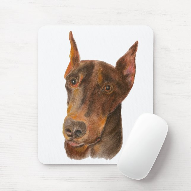 Mousepad Pad do mouse Doberman Pinscher (Com mouse)