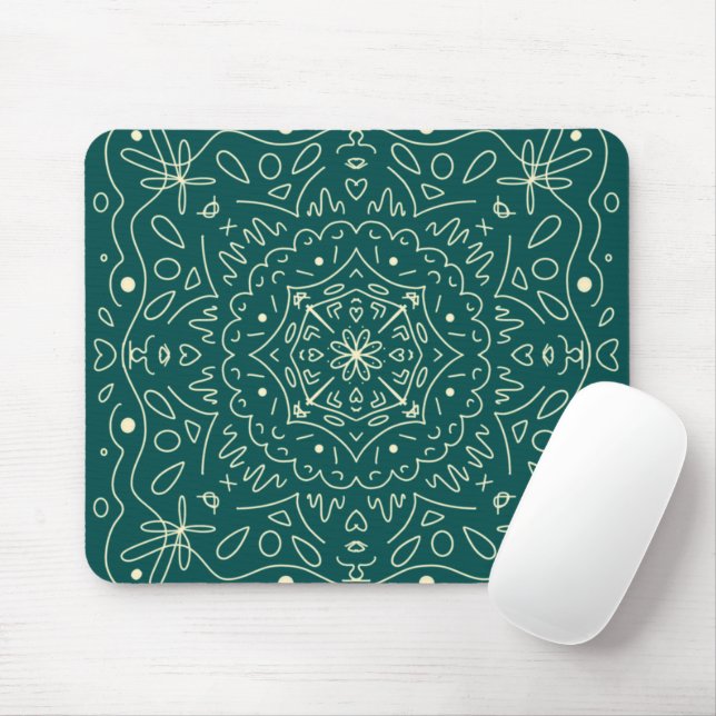 Mousepad Pad do mouse Emerald Mandala (Com mouse)
