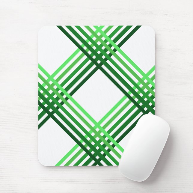 Mousepad Pad do mouse - faixas verdes cruzadas (Com mouse)