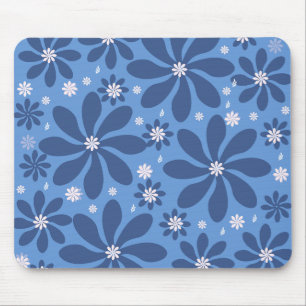 Mousepad Pad do mouse Floral Azul - Acesso à Na moda Desk