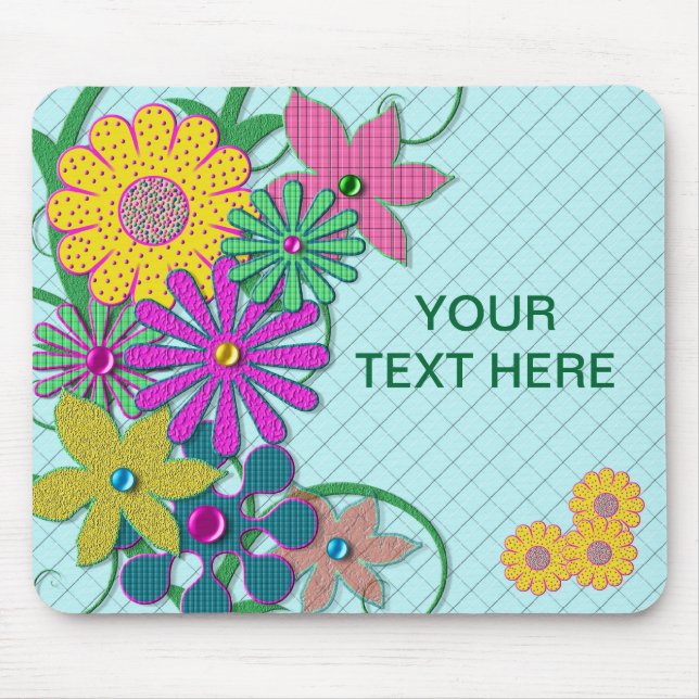 MOUSEPAD PAD DO MOUSE - FLORES BRILHANTES - PERSONALIZAR (Frente)