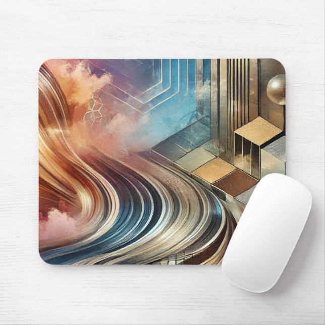 Mousepad Pad do mouse geométrico abstrato (Com mouse)