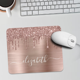 Mousepad Pad do Mouse Glitter Monograma com Discagem Dourad