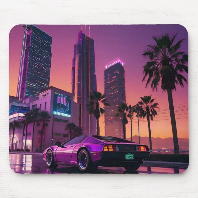Mousepad Pad do mouse GTA 6 - Carro retrovisor em sóis da c (Frente)