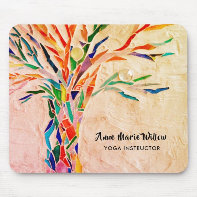 Mousepad Pad do Mouse Instrutor Rainbow Tree Yoga (Frente)