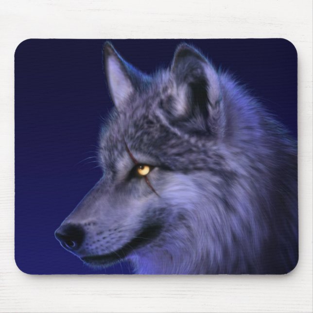 Mousepad Pad do mouse: Pad do Mouse Lobo Místico (Frente)