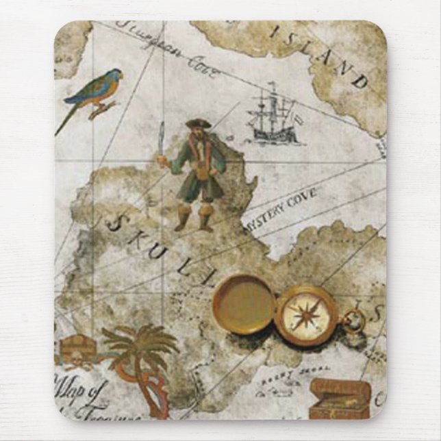 Mousepad Pad do Mouse Pirata Map (Frente)