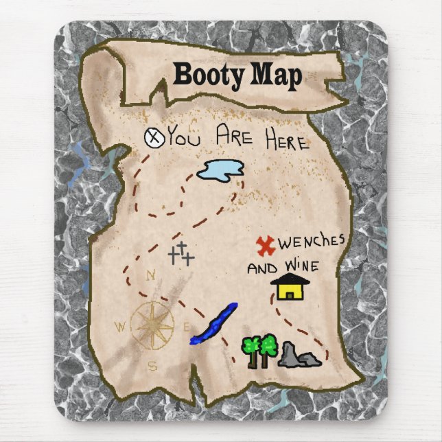 Mousepad Pad do Mouse Pirate Booty Map (Frente)