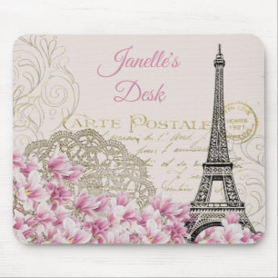 Mousepad Pad do Mouse Pôr Cartão Postal Paris Eiffel Torr