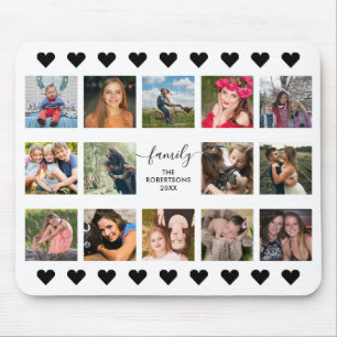 Mousepad Pad do mouse preto colagem de fotos