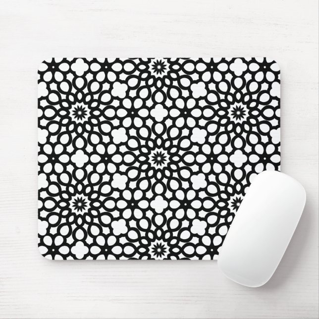 Mousepad Pad do mouse preto e branco (Com mouse)