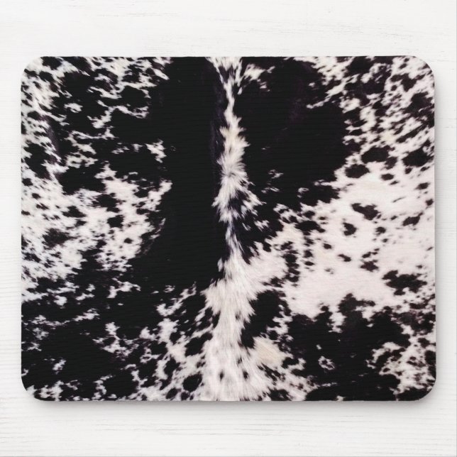 Mousepad Pad do mouse preto e branco do cowhide (Frente)