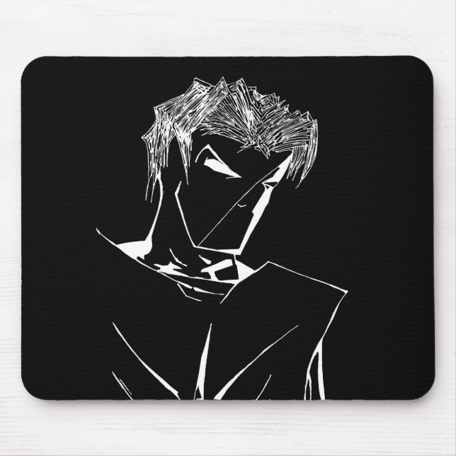 Mousepad Pad do mouse preto e branco inverso do homem-áxiom (Frente)