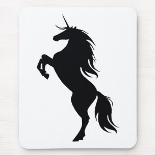 Mousepad Pad do mouse preto Unicorn silhueta