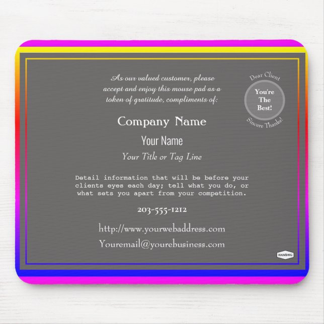 Mousepad Pad do mouse promocional - HAMbyWG (Frente)