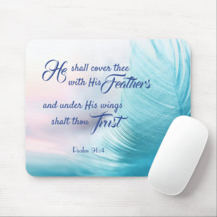 Mousepad Pad do mouse Psalm 91:4 - Versão do King James
