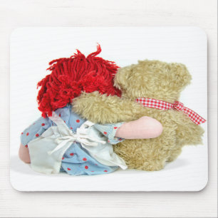 Mousepad Pad do mouse Rag Doll and Teddy Bear