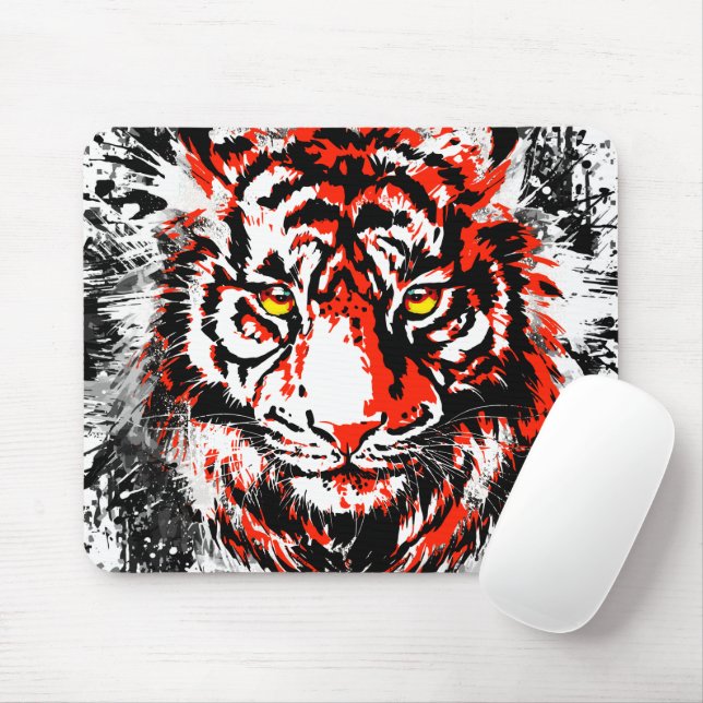 Mousepad Pad do mouse Red Tiger Realístico - Pad do mouse T (Com mouse)