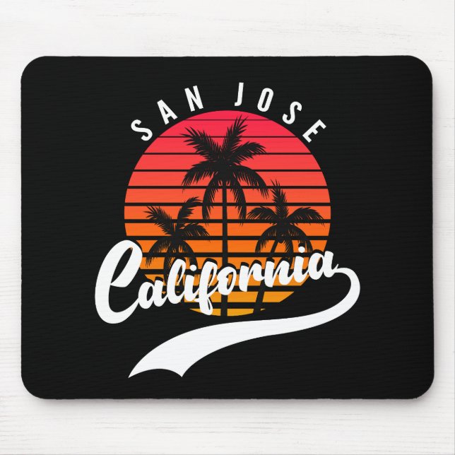 Mousepad Pad do mouse Retro Sunset San Jose (Frente)