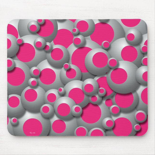 Mousepad Pad do mouse rosa quente com bolhas (Frente)