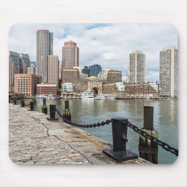 Mousepad Pad do mouse Skyline em Boston (Frente)